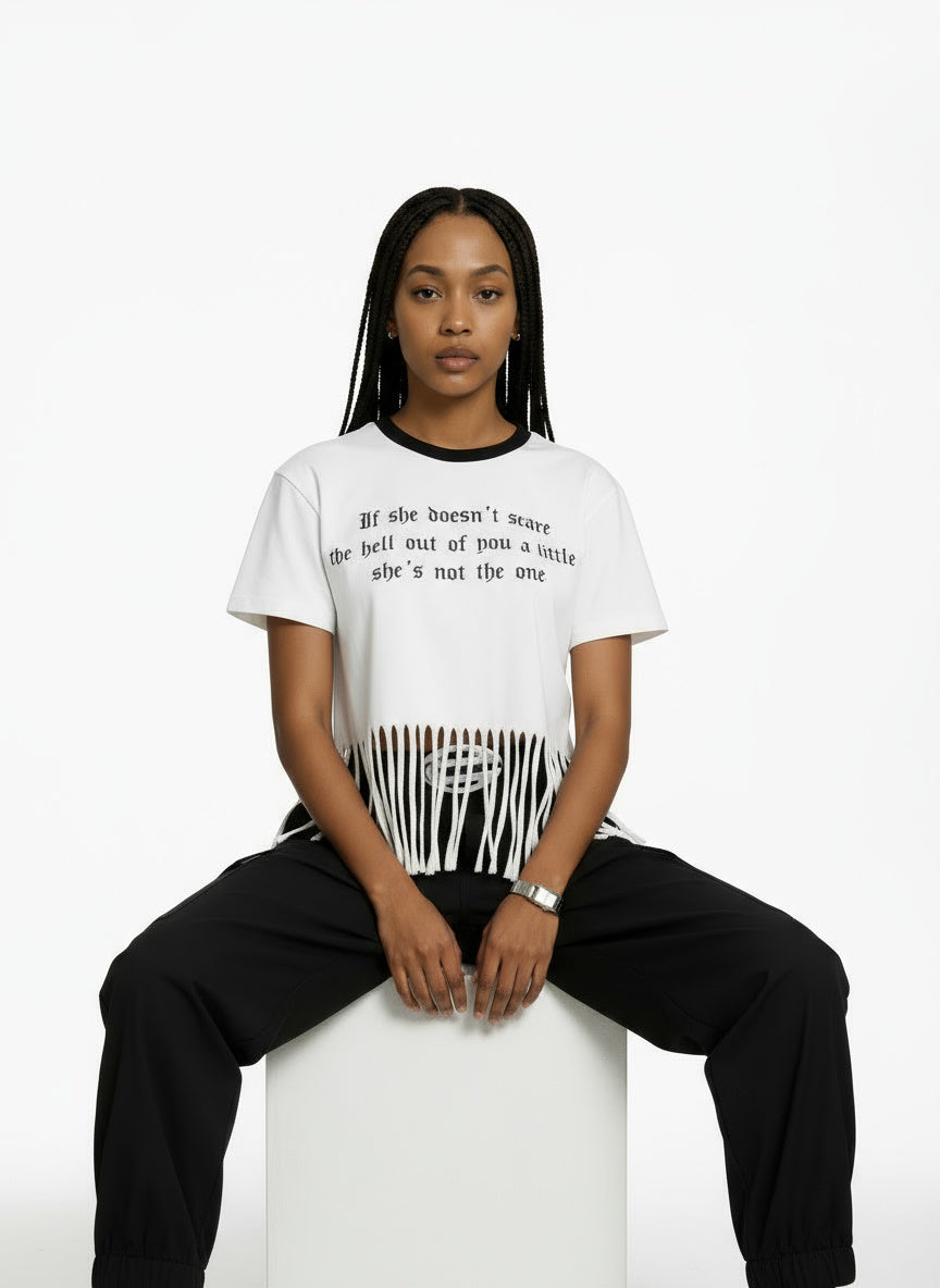 T-shirt Ruffle white