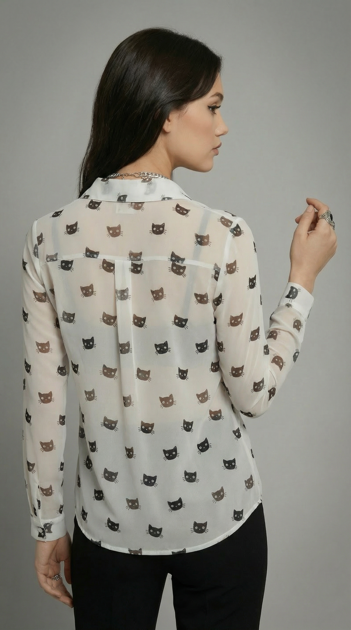 Blouse Black Cats