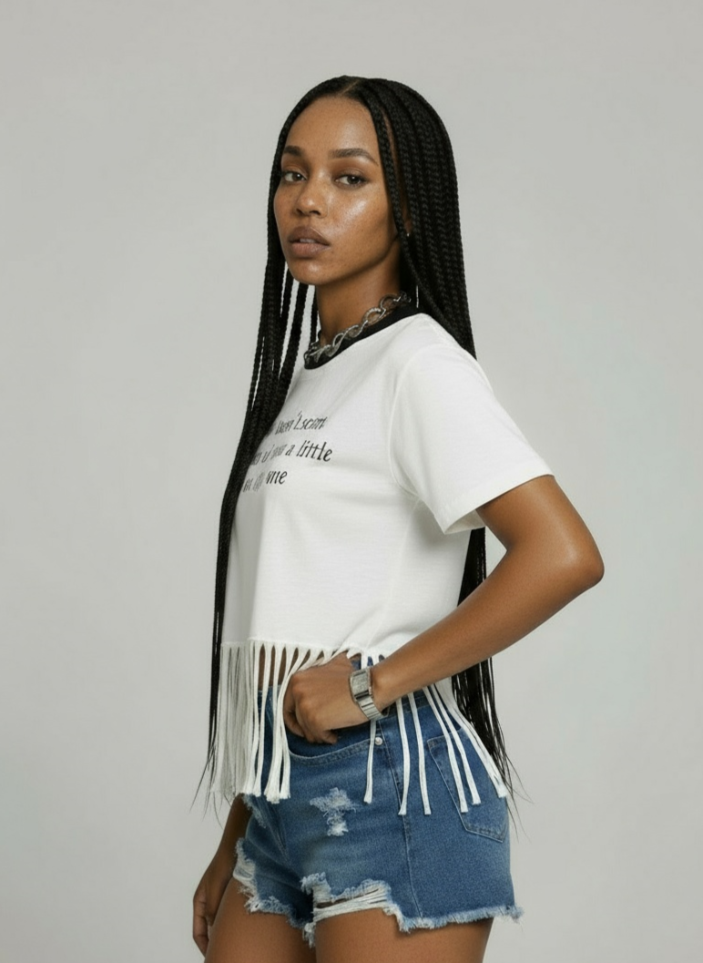 T-shirt Ruffle white