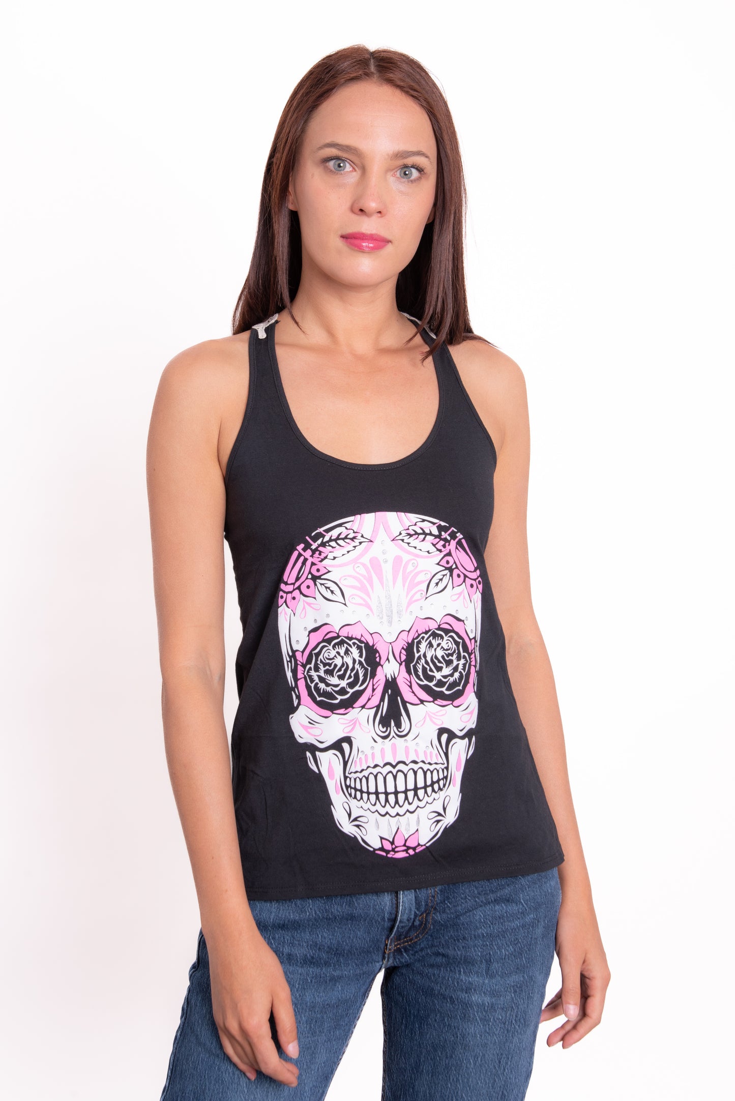 Tank Top Skull Guipure / Contrario black
