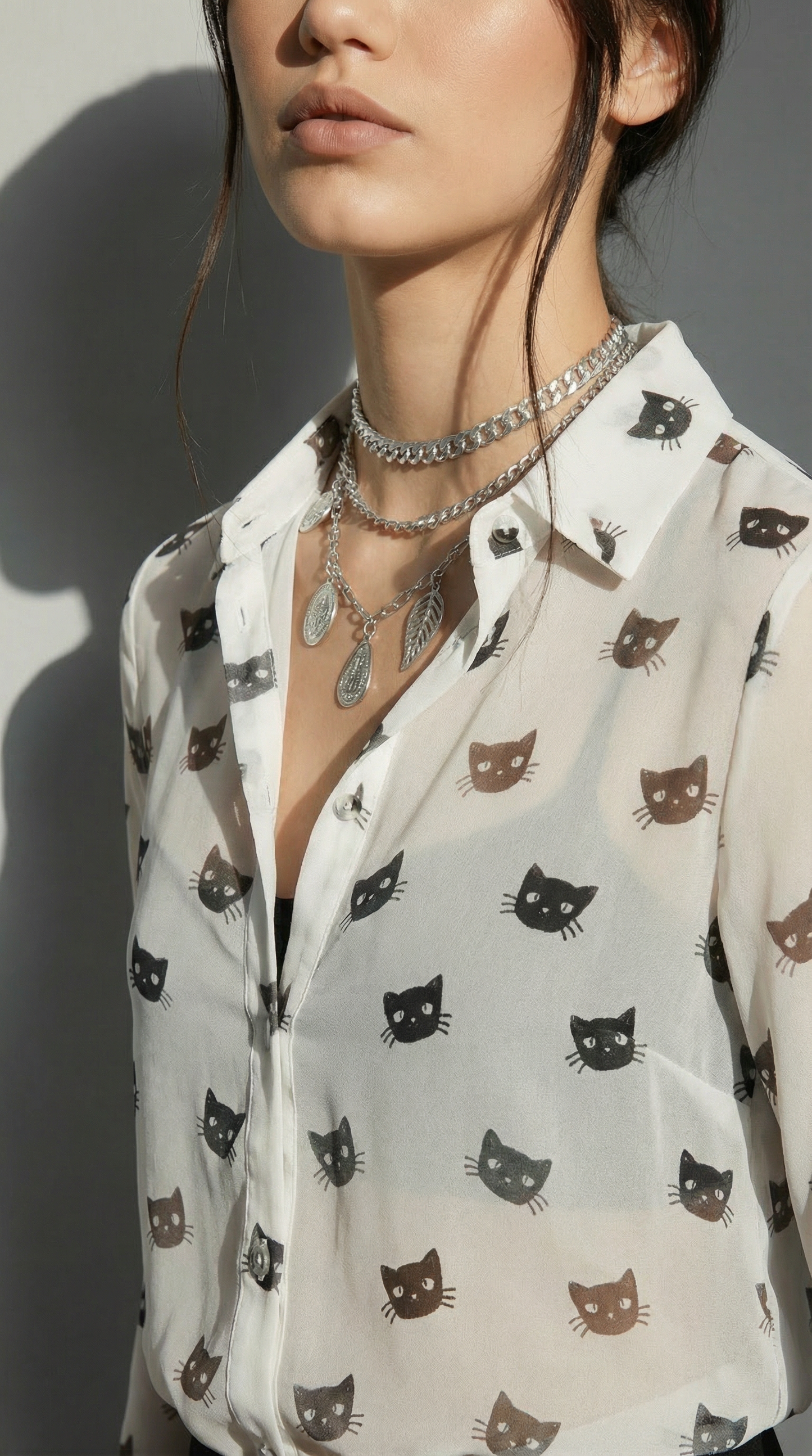 Blouse Black Cats