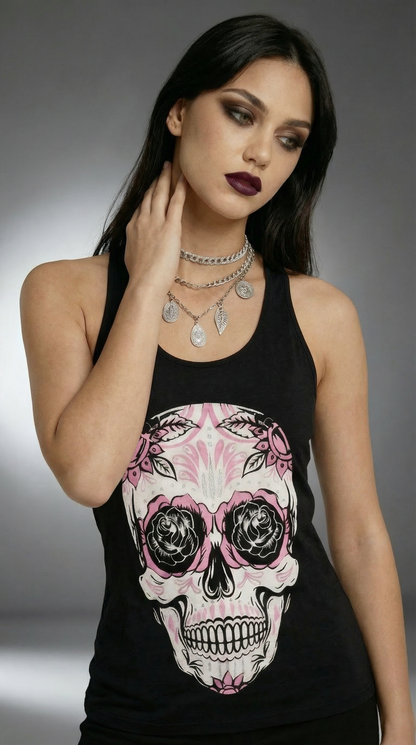 Tank Top Skull Guipure / Contrario black
