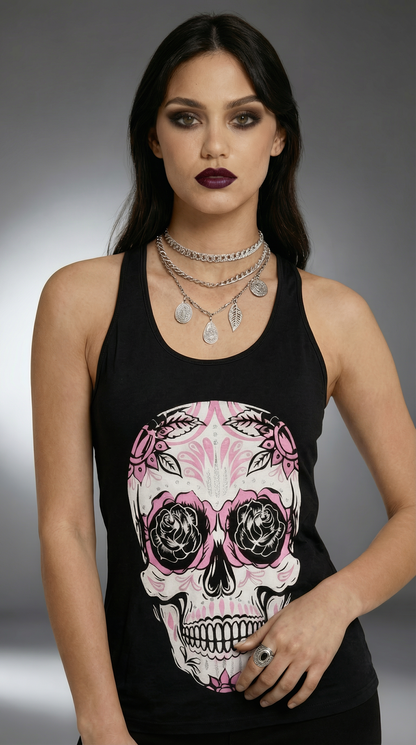 Tank Top Skull Guipure / Contrario black