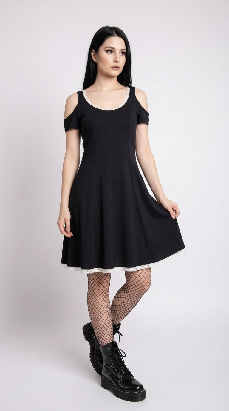 Dress Contrario Skull Lace