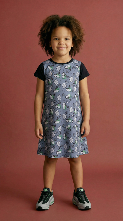 Dress for Girls Dark Play Print