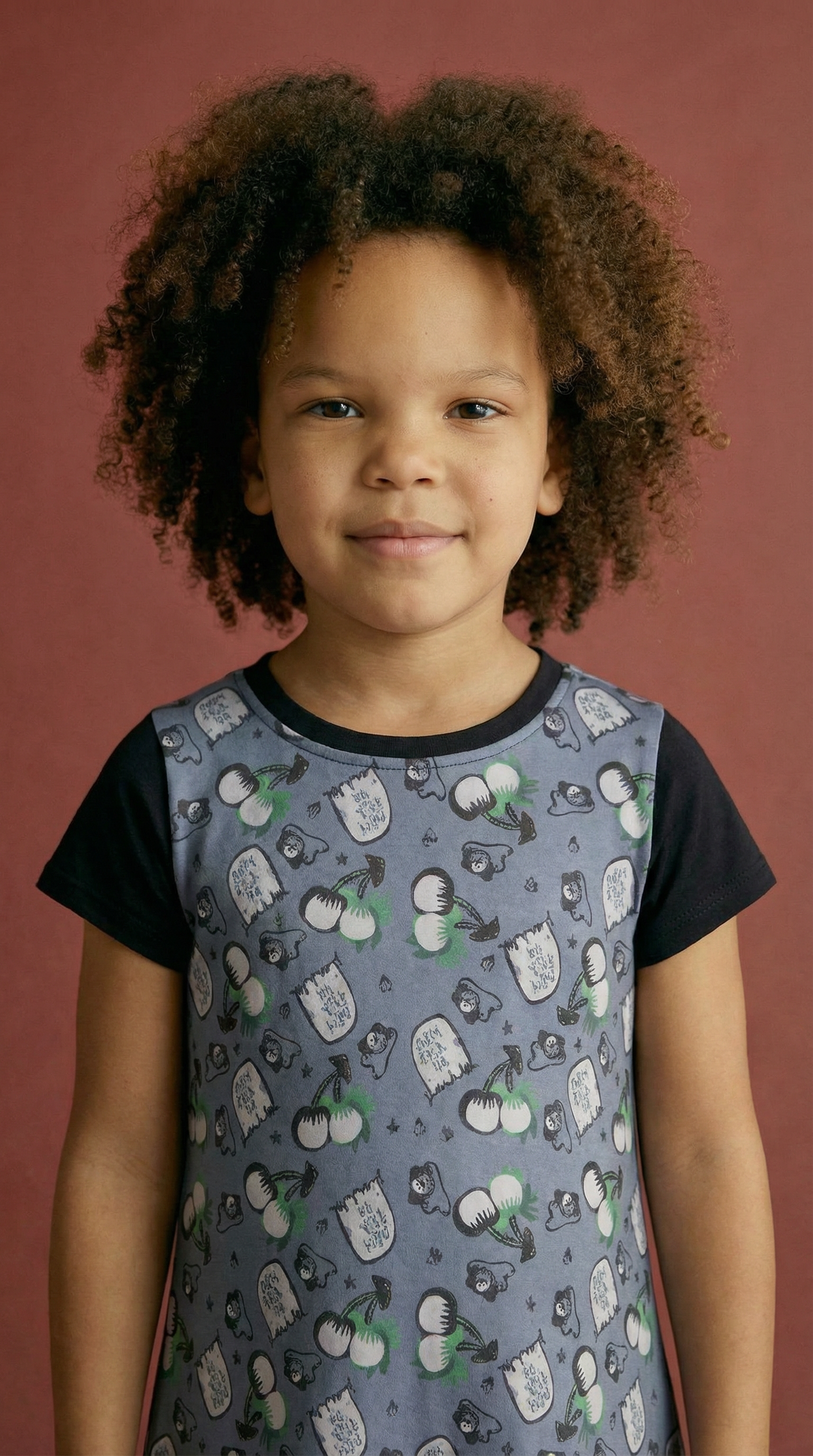 Dress for Girls Dark Play Print