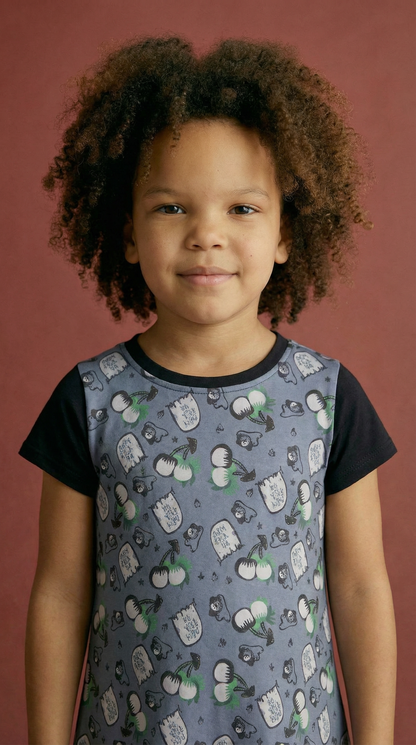 Dress for Girls Dark Play Print