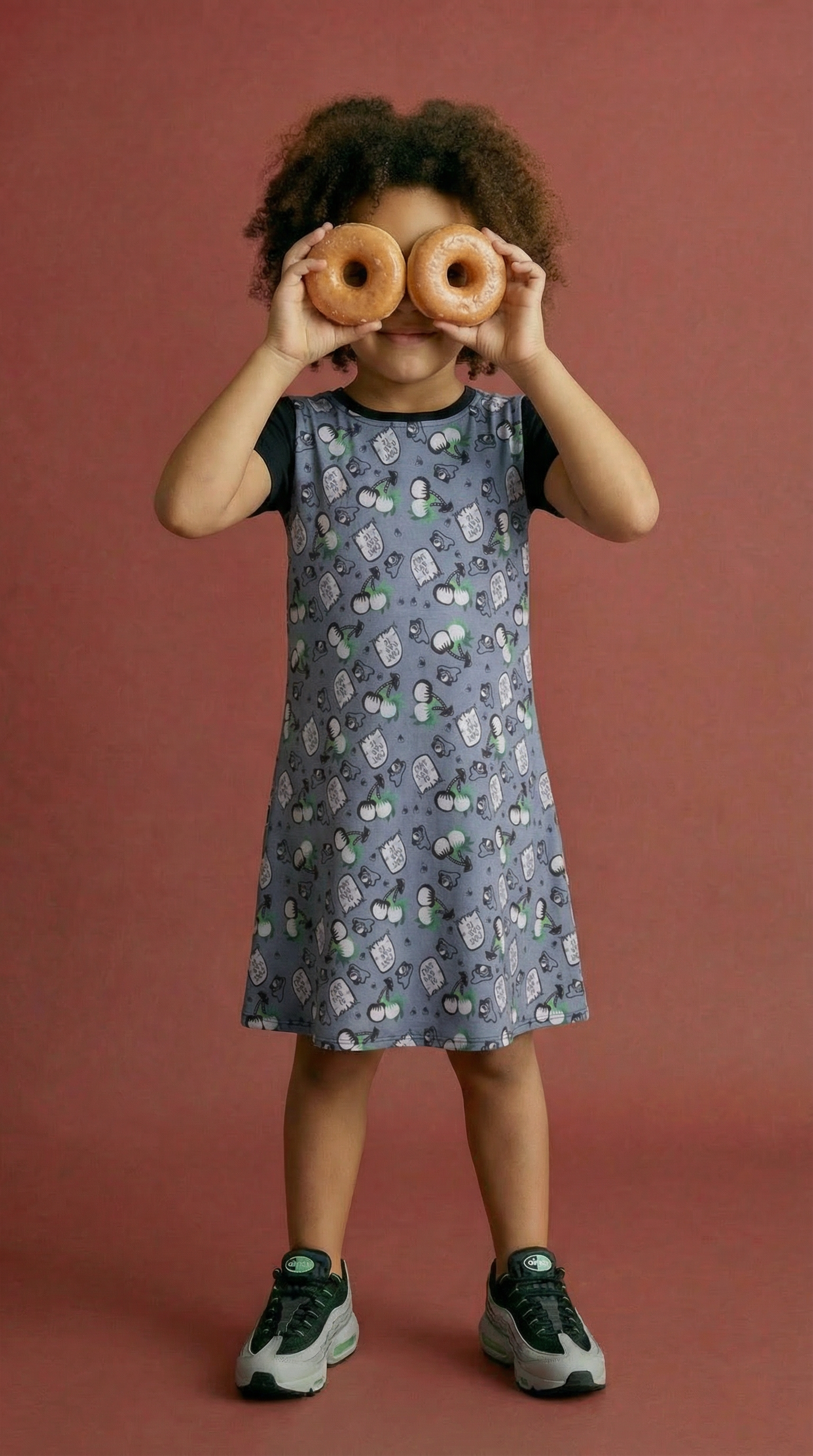 Dress for Girls Dark Play Print