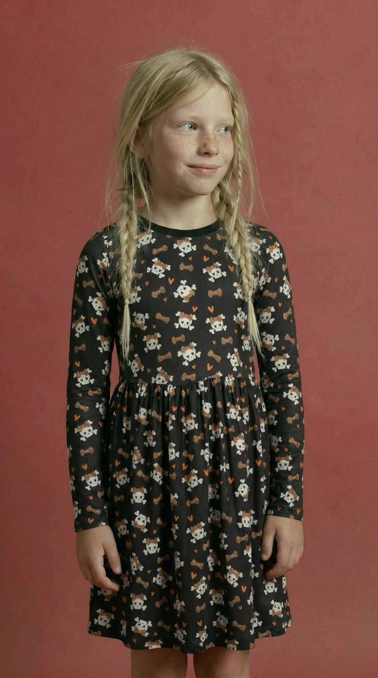 Black Skull Print Dress - Girl Streetwear Contrario Brand Black Skull Print Dress - Girl Streetwear Contrario Brand