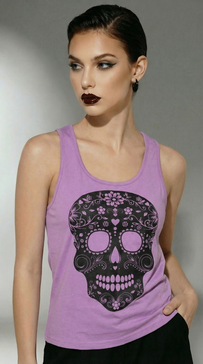Tank Top Skull Mesh purple