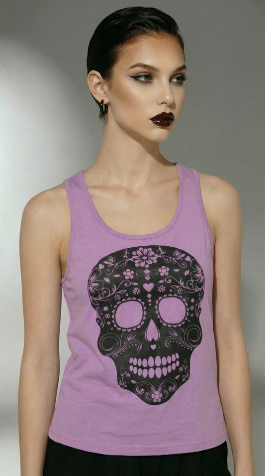 Tank Top Skull Mesh purple