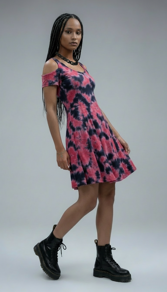Dress Tie dye  Black/Red