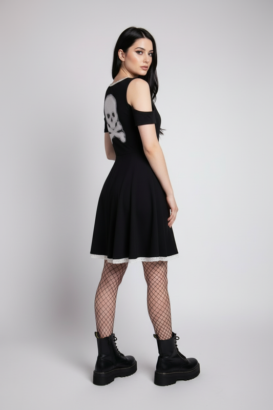 Dress Contrario Skull Lace