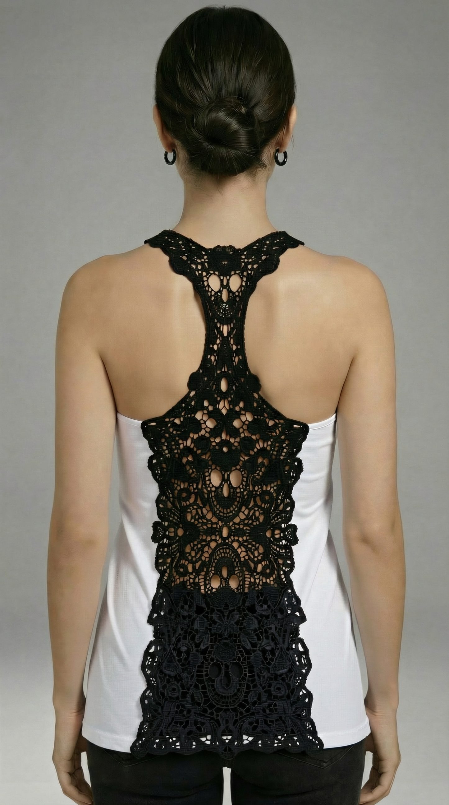 Tank Top Guipure black /Ouija white