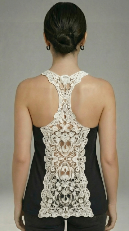 Tank Top Pink Ouija Guipure