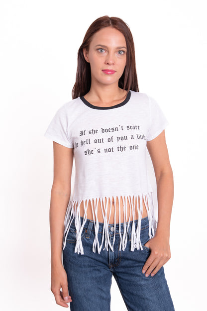 T-shirt Ruffle white