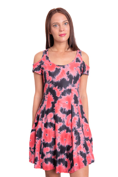 Dress Tie dye  Black/Red