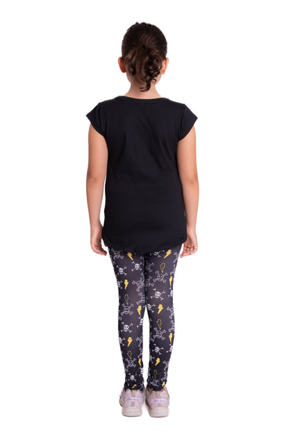 T-shirt & legging heart Black Metal